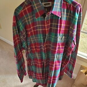 Bills Clothes Cleveland Multicolor Plaid Shirt 100% Cotton Large